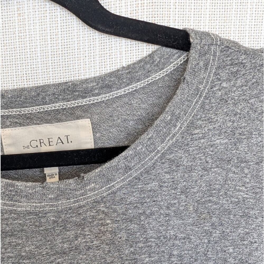 The Great. T-Shirt Dress Womens 3/L Heather Grey Short Sleeve Relaxed Midi/Maxi - Picture 5 of 12